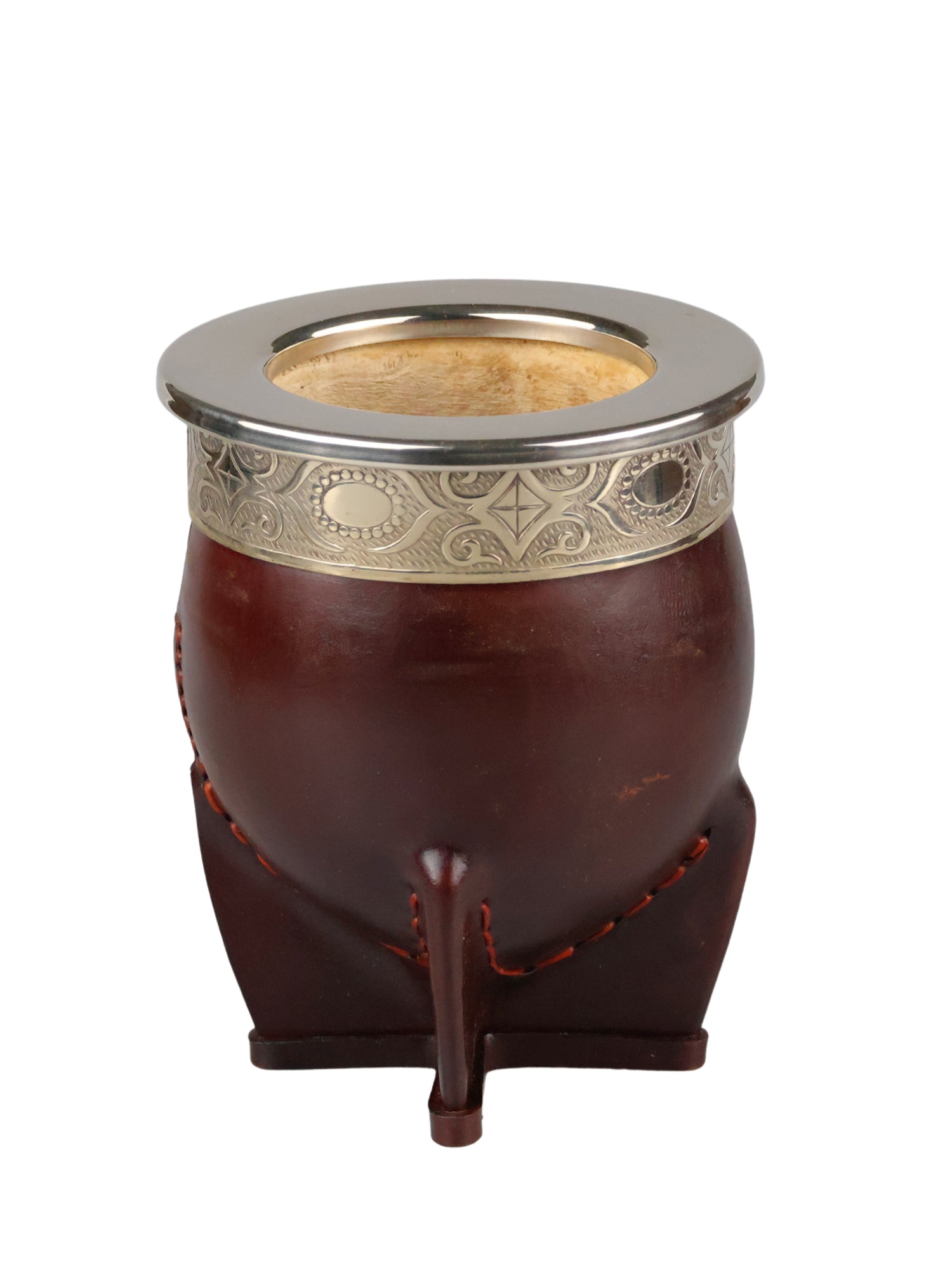 Taza Imperial de Yute hecha a mano | Cuero + Alpaca (Plata Alemana)