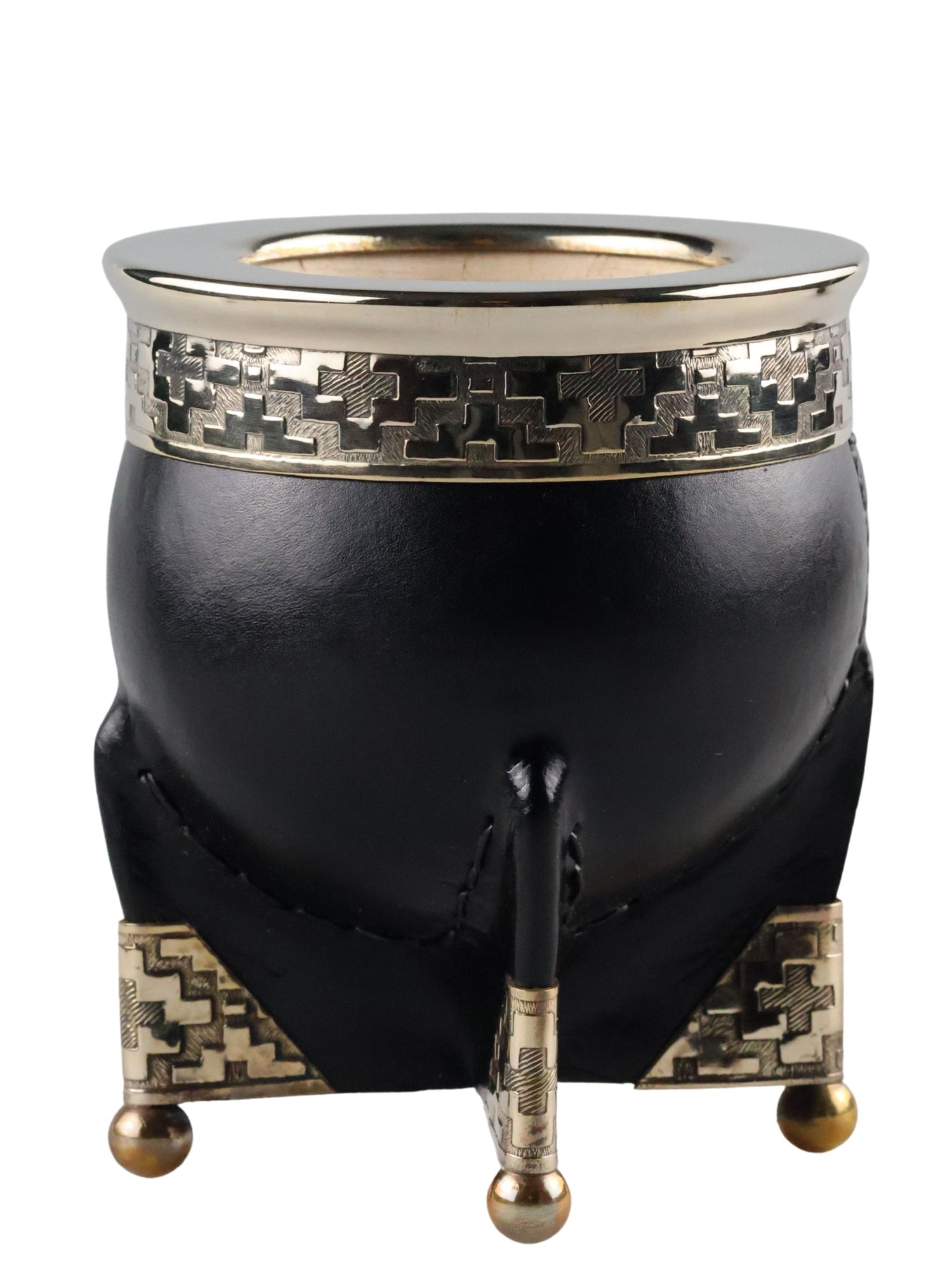 Imperial Goldsmith Kalebas - Leder met Alpaca ring - Duits Zilver - MyMate